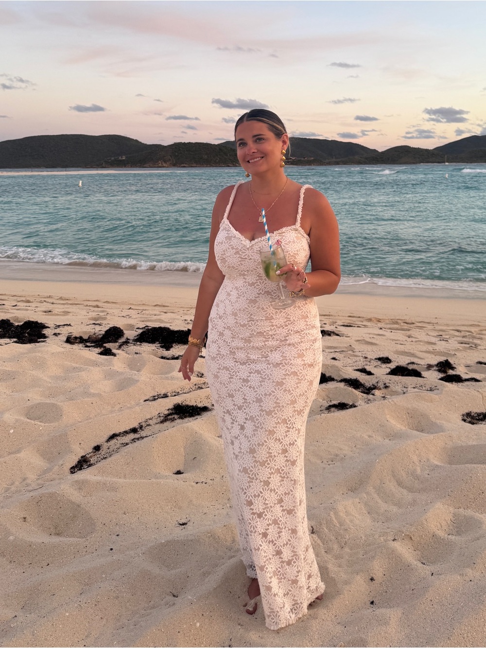 Runaway The Label White Lace Spaghetti-Strap Maxi Dress - Picture 2 of 2